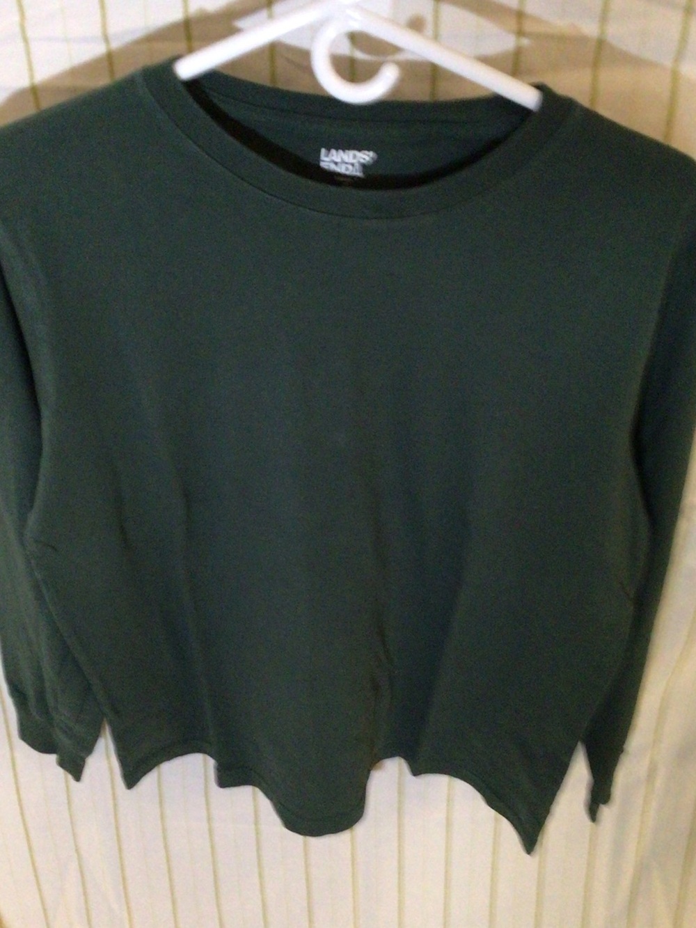 Lands' End Dark Green Long Sleeve Crewneck Shirt